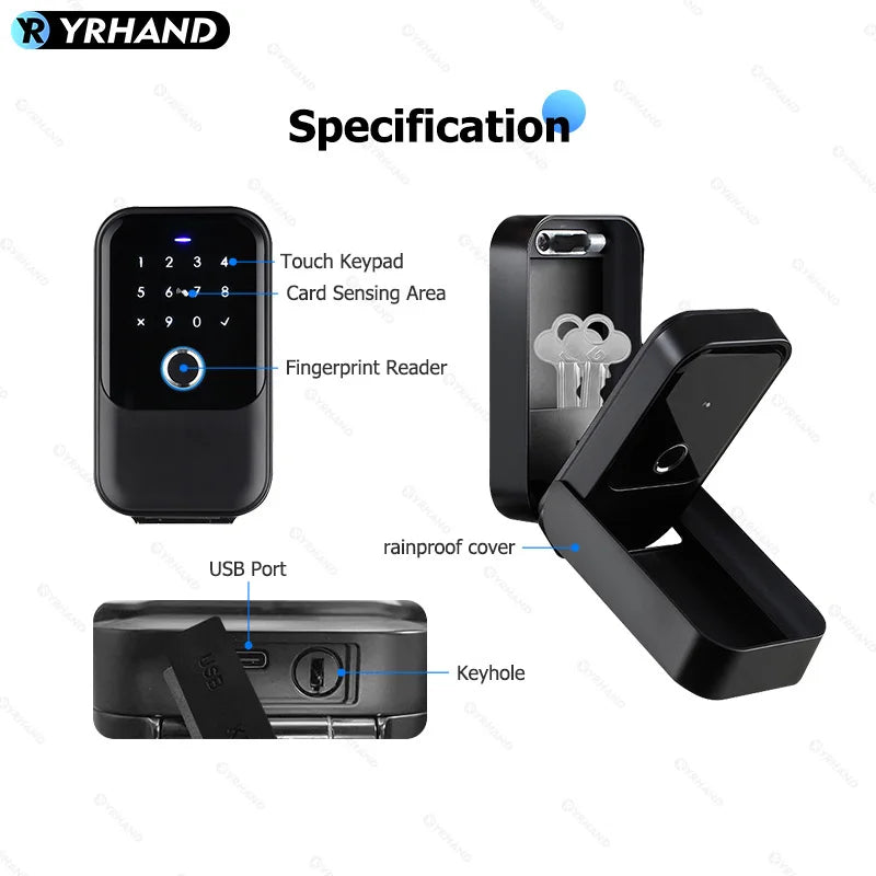 Smart Bluetooth Lock Box - Wireless Electronic Key Safe with App Control & Digital Code for Home Security