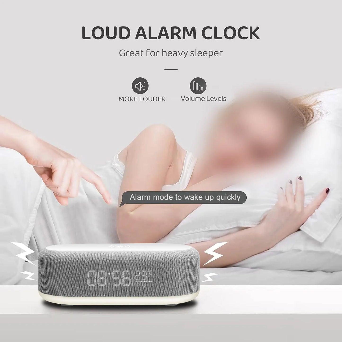 Fast Wireless Charger Alarm Clock
