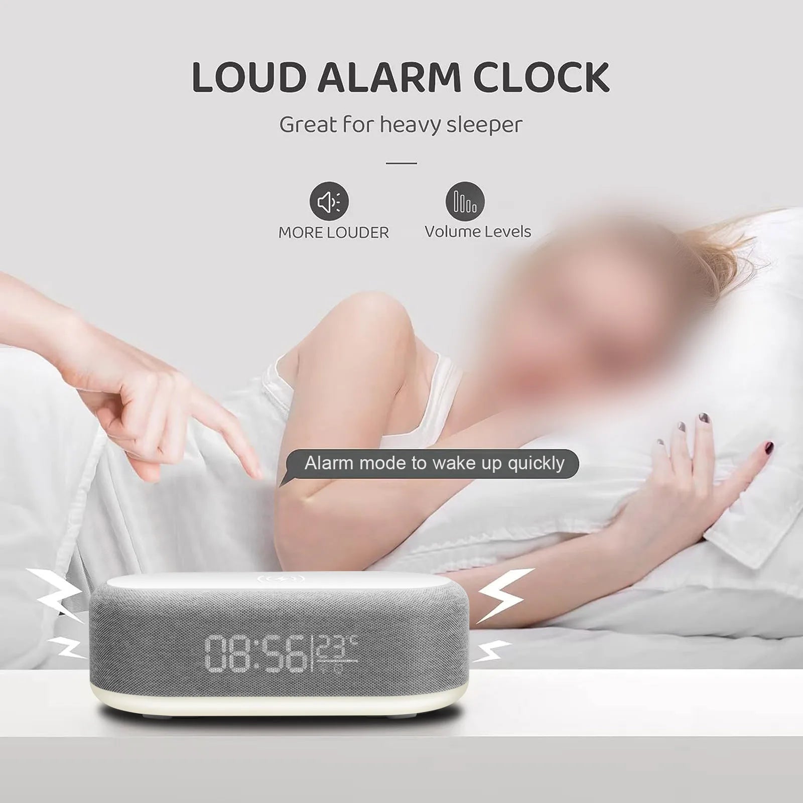 Fast Wireless Charger Alarm Clock